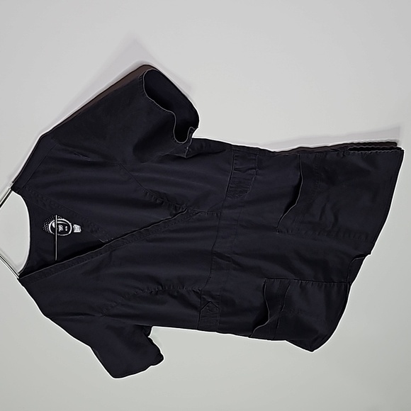 Health pro medium black stretch short sleeve scrub shirt - Picture 2 of 6